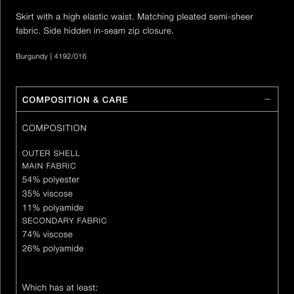 Elegant Burgundy Pleated Skirt zara - Picture 5 of 5